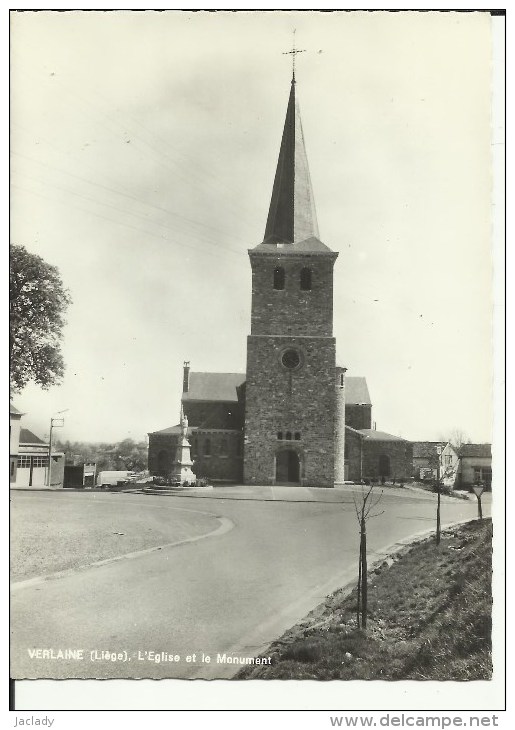 Verlaine (Liége) -- L´ Eglise Et Le Monument.    ( 2 Scans) - Verlaine