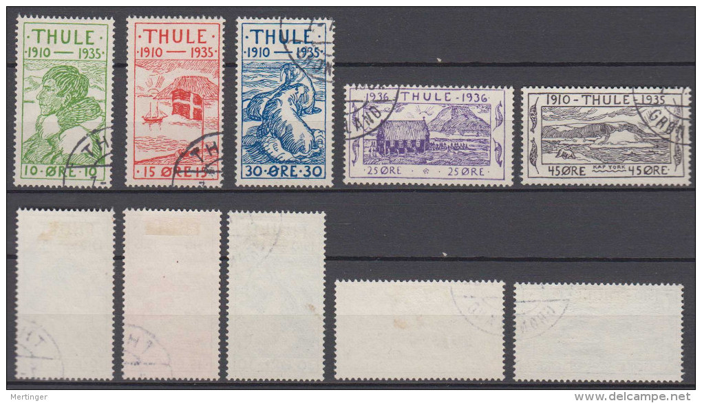 Dänemark Denmark Grönland Greenland Thule Mi# 1-5 Used 1935 - Thule