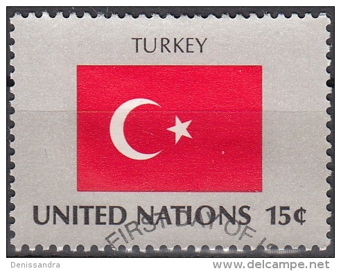 Nations Unies (New York) 1980 Yvert 316 O Cote (2015) 0.70 Euro Drapeau Turquie Cachet Rond - Oblitérés