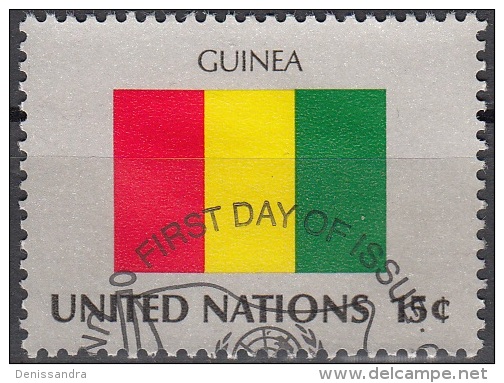 Nations Unies (New York) 1980 Yvert 320 O Cote (2015) 0.70 Euro Drapeau Guinée Cachet Rond - Gebruikt