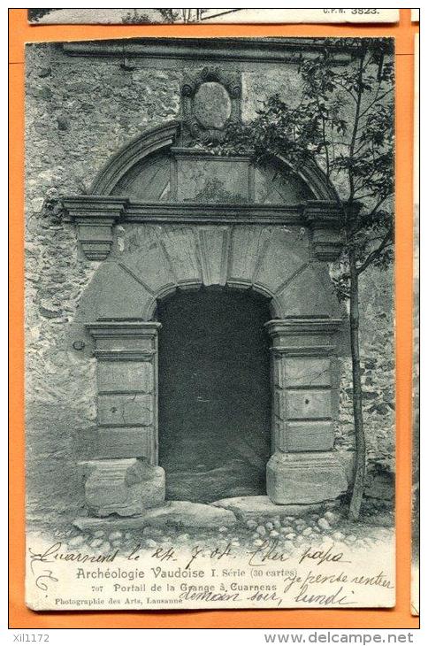 PBF-12  Portail De Grangeà Cuarnens, Archéologie Vaudoise. . Précurseur. Cachet 1904 - Cuarnens