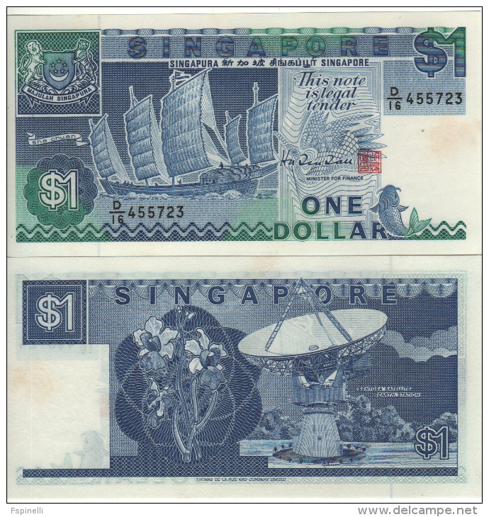 SINGAPORE  $1    P18b   ( ND 1987 ) UNC - Singapore