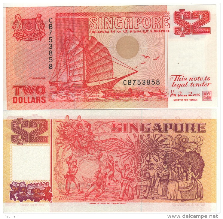 SINGAPORE  $2    P27   ( ND 1990 ) UNC - Singapur