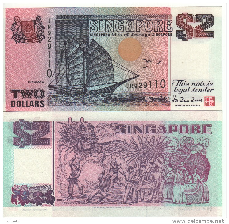 SINGAPORE  $2    P28   ( ND 1992 ) UNC - Singapur