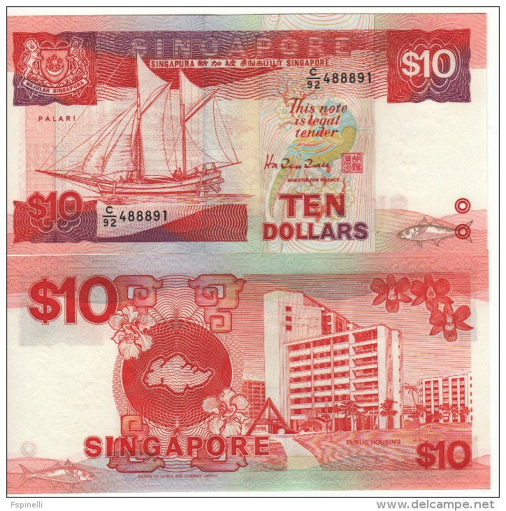 SINGAPORE  $10    P20   ( ND 1988 ) UNC - Singapour