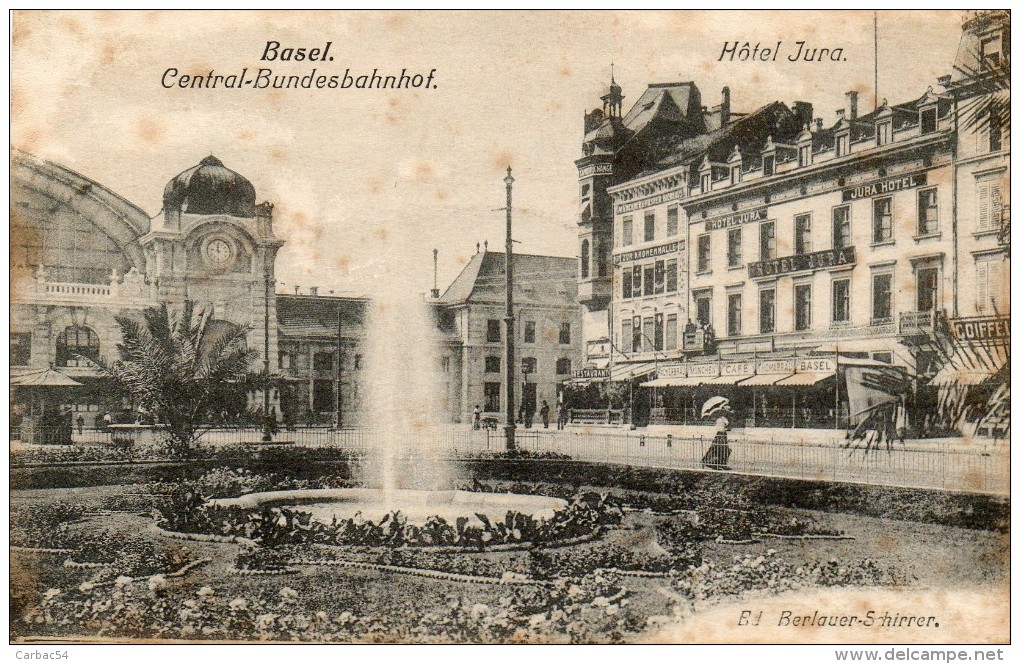 Bâle     Central-Bundesbahnhof  Hôtel Jura - Autres & Non Classés