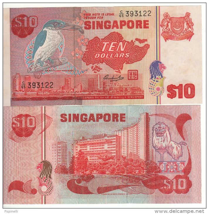 SINGAPORE  $10    P11b  "Bird's Serie"     ( ND 1980 ) UNC - Singapore