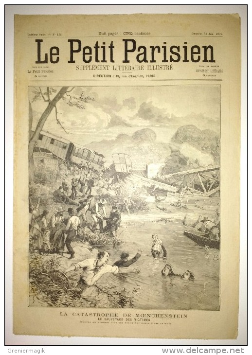 Le Petit Parisien 28/06/1891 - Catastrophe De Moenchenstein - Salle Des Dépêches Du Petit Parisien - Lachambre Aéronaute - 1850 - 1899