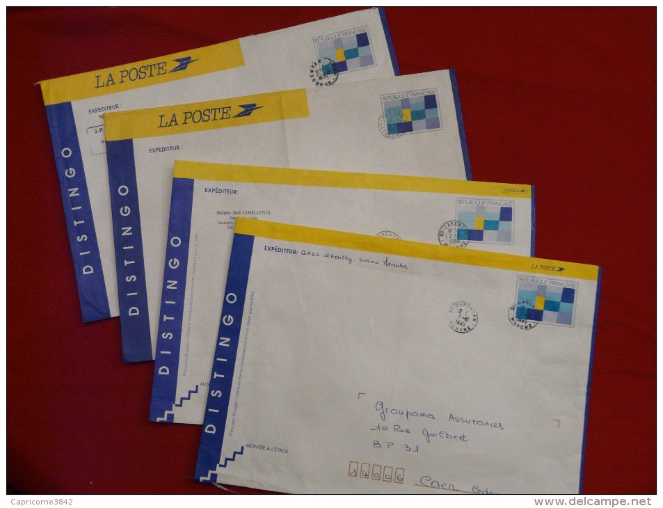 4 Enveloppes Distingo N° 2002 - 2004 - 2006 - 2008 - Format 326x229 - PAP:  Varia (1995-...)