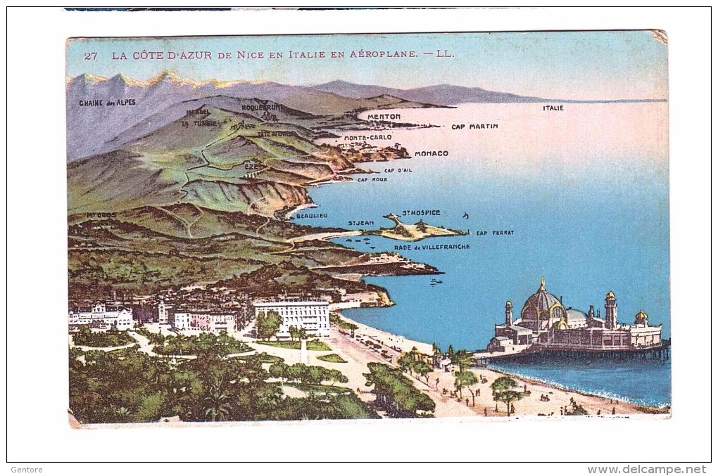 La Cote D'Azur Very Fine Used Post Card  To Rome 1912 - Other & Unclassified