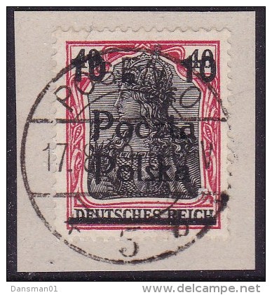 POLAND 1919 Poznan Fi 70 Error B5 On Piece - Oblitérés
