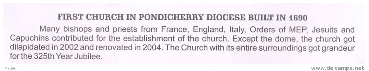 Our Lady Of Health Church Ariankuppam Pondicherry  Bishops Priests France England Italy Jesuits Christianity Cover 2015 - Christianisme