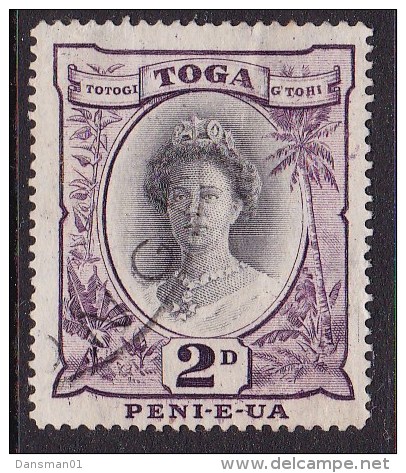 Tonga 1920 Sg 57e Used Paper Fold Top Left - Tonga (1970-...)