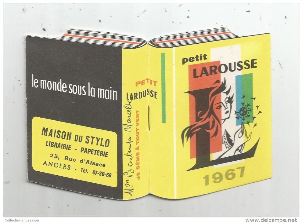 G-I-E , Calendrier , Petit Format , 10 Pages , 1967 , PETIT LAROUSSE , Maison Du Stylo , ANGERS - Small : 1961-70