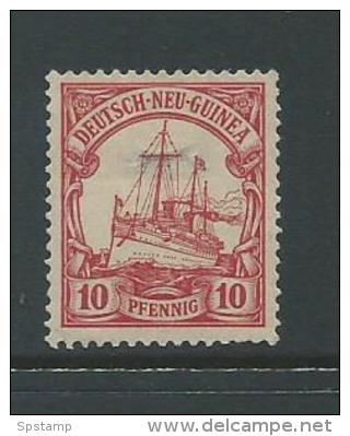 New Guinea German 1901 Kaisers Yacht 10 Pf Carmine Mint Hinged , Thinned - Nouvelle-Guinée