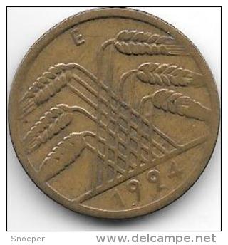 *weimar Rep 10 Rente  Pfenng 1924 E Km 33  Vf - 10 Rentenpfennig & 10 Reichspfennig