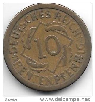 *weimar Rep 10 Rente  Pfenng 1924 E Km 33  Vf - 10 Renten- & 10 Reichspfennig