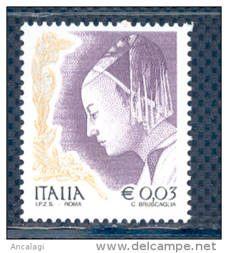 FL1811 - DONNA NELL´ARTE - 1 Valore Nuovo Da € 0,03. III^ Emissione 2002 Senza S.p.A. - 2001-10: Ungebraucht