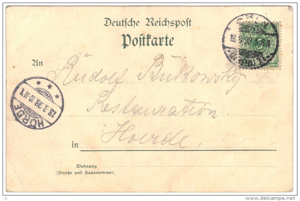 Koln Atler Markt - Verlag V J G Schmitz'sche Buch U Kunsthdlg - Platz-Gabbeck - Postmark Horde 1898 - Koeln