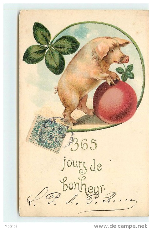 365 JOURS DE BONHEUR - Cochon Et Trèfle. - Cochons