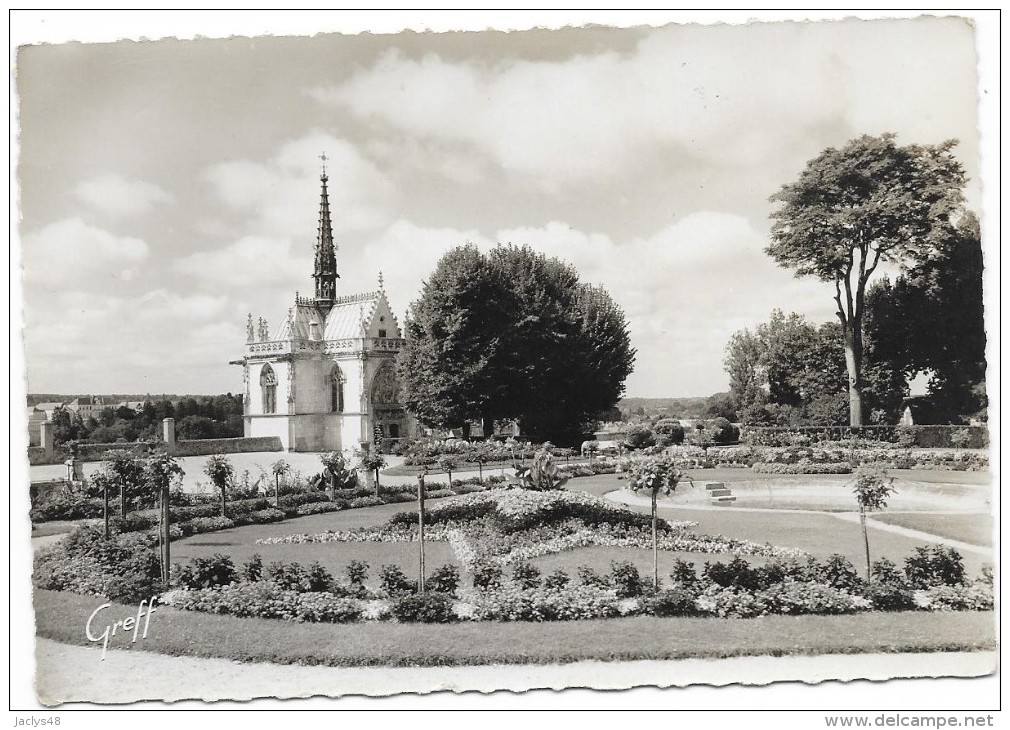 AMBOISE  (cpsm 41)  Le Parc Fleuri Et La Chapelle Saint-Hubert - - Autres & Non Classés