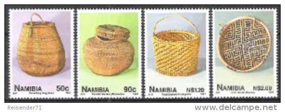 Namibia Südwestafrika SWA 1997 Kunst Kultur Handwerk Korbflechten Flechten Korbwaren Körbe, Mi. 850-3 ** - Namibia (1990- ...)