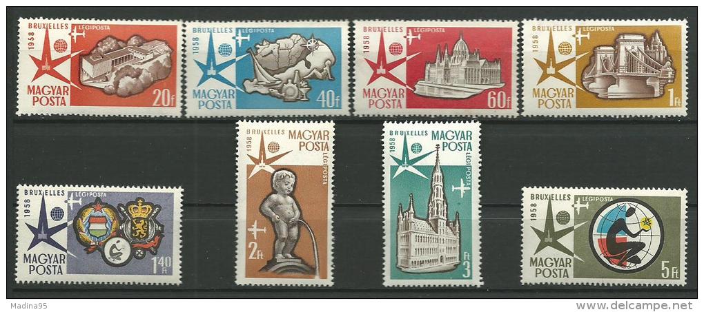 HONGRIE: **, PA N°198 à 205, Série Expo. De Bruxelles, TB - Unused Stamps