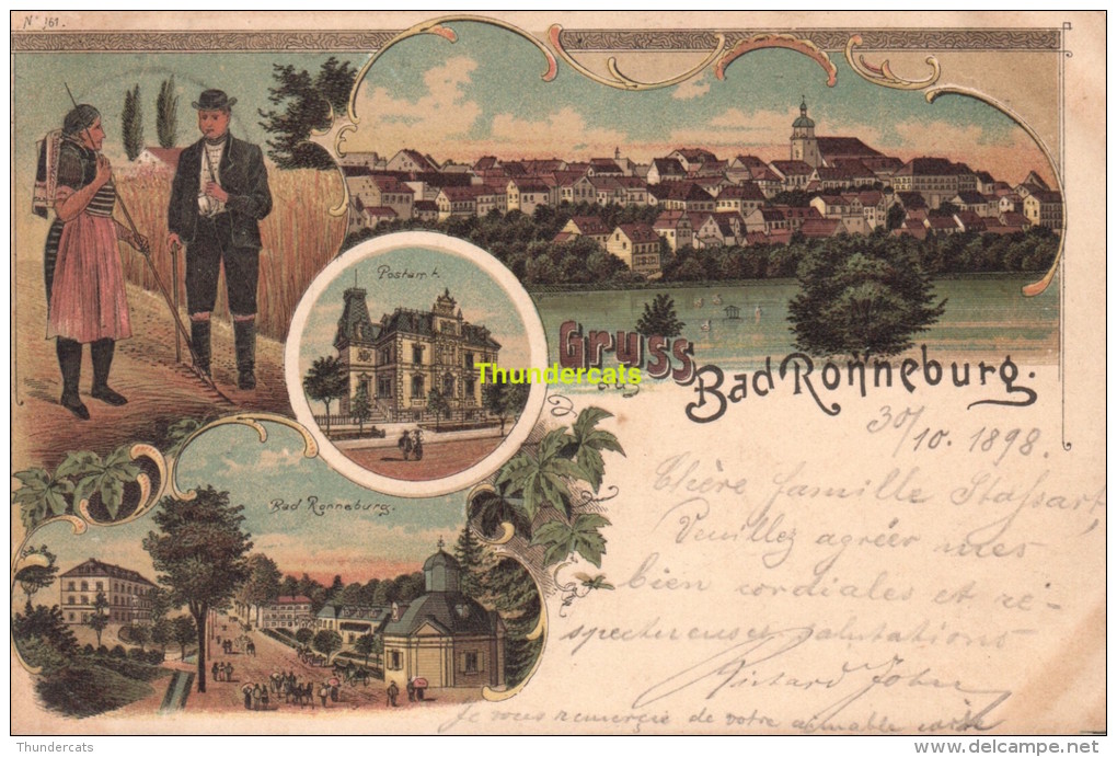 CPA LITHO 1898 GRUSS AUS BAD RONNEBURG WINKLER - Ronneburg