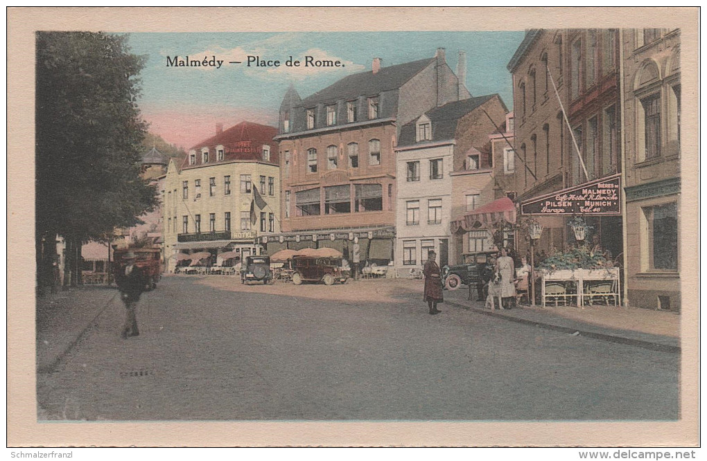 CPA - AK Malmedy Place De Rome Hotel Bei Eupen Verviers Monschau Liege Lüttich Aachen Simmerath Roetgen Lontzen Eifel - Eupen Und Malmedy