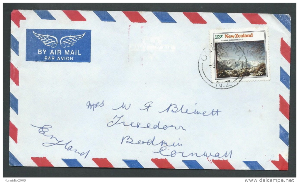 1973 NEW ZEALAND LETTER NO TIMBRO ARRIVO - V - Lettres & Documents