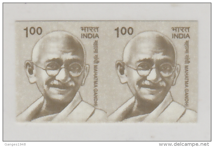 India 2008  Mahatma Gandhi  1oo  IMPERFORATE Pair MNH    # 89106  Inde  Indien - Variétés Et Curiosités