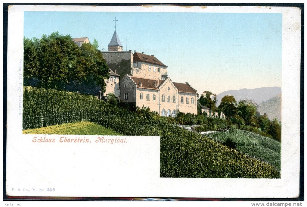 Schloss Eberstein, Murgthal, Vor 1905, Gewrnsbach, Rastatt, P & Co. M. No. 445 - Gernsbach