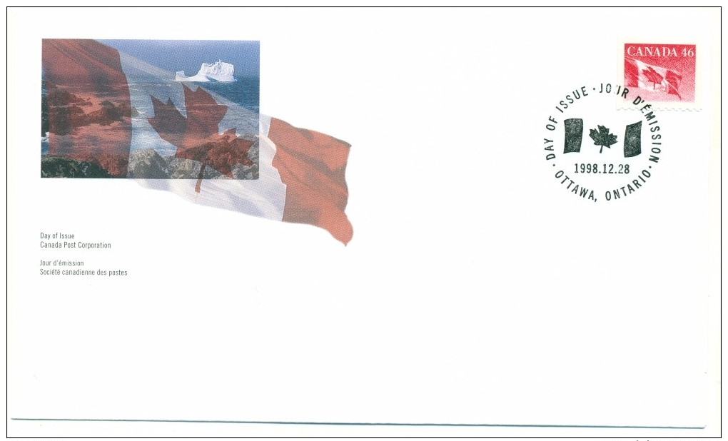 1998 Canada Flag Definitive  46c First Day Cover - 1991-2000