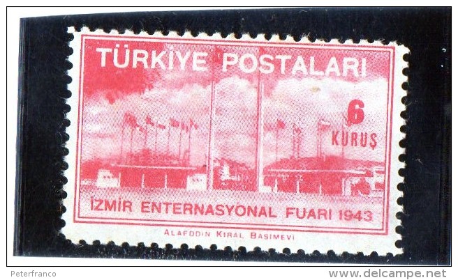1943 Turchia - Fiera Int. Di Fuari - Unused Stamps