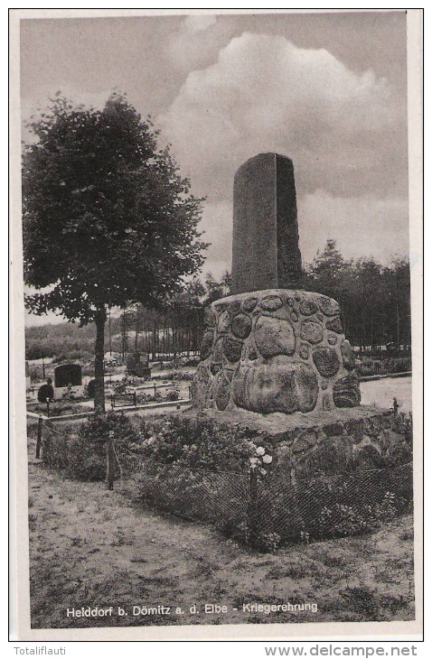 HEIDDORF Bei Dömitz Kriegerdenkmal Für Die Gefallenen 1. Weltkrieg 24.4.1944 Gelaufen - Dömitz