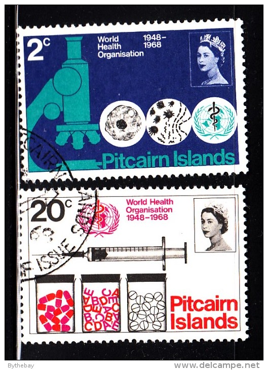 Pitcairn Islands Used Scott #95-#96 Set Of 2 20th Anniversary WHO - Pitcairn