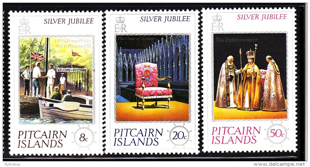 Pitcairn Islands MNH Scott #160-#162 Set Of 3 25th Anniversary Reign Of Queen Elizabeth II - Pitcairn
