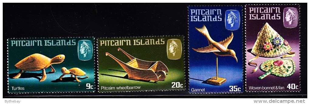 Pitcairn Islands MNH Scott #194-#197 Set Of 4 Handicrafts - Turtle, Wheelbarrow, Bird, Bonnet And Fan - Pitcairn