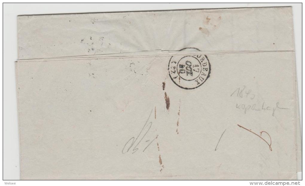 DKV007 /  DÄNEMARK  - Copenhaven 1840 Mit Transitstempel Par Hambourg Nach Bordeaux - ...-1851 Préphilatélie