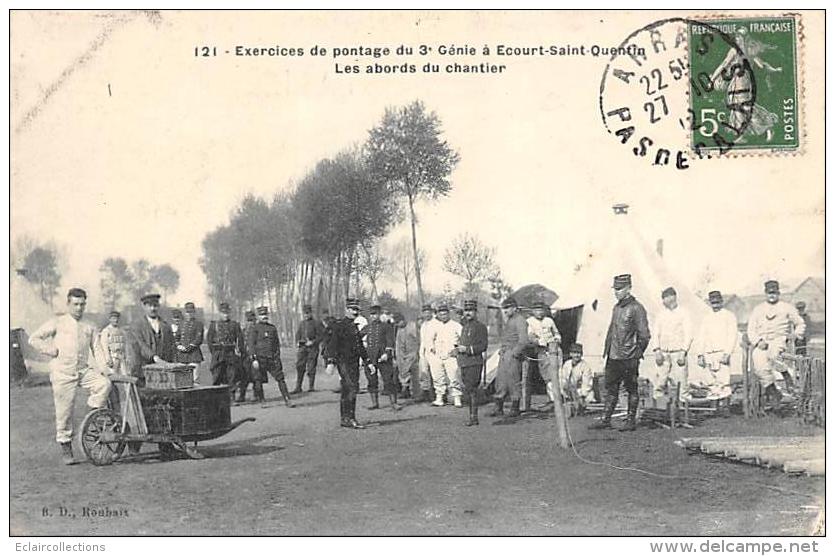 Ecourt Saint Quentin     62       Exercice De Pontage Du 3 ème Génie - Autres & Non Classés