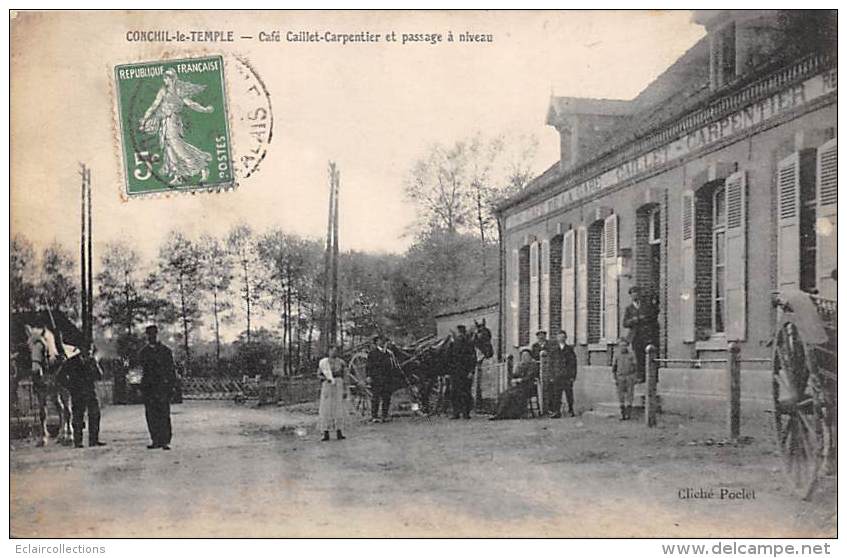 Conchil Le Temple    62    Café Caillet Carpentier Et Passage A Niveau - Autres & Non Classés