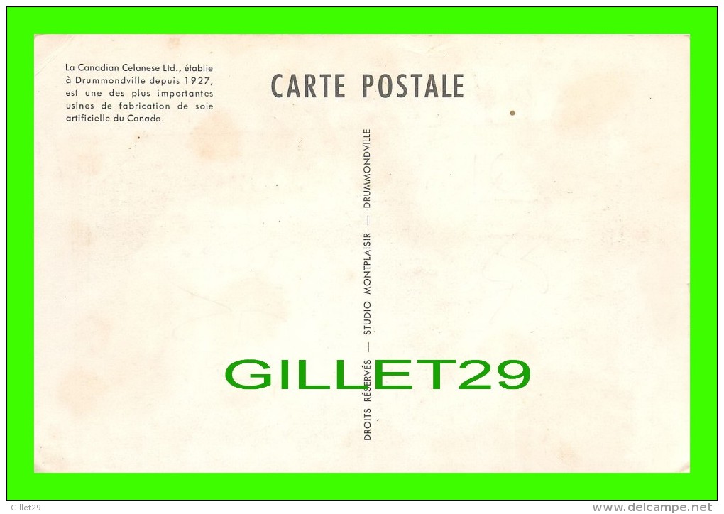 DRUMMONDVILLE, QUÉBEC - VUE AÉRIENNE DE LA CANADIAN CELANESE LTD - FABRICATION SOIE - STUDIO MONTPLAISIR - - Autres & Non Classés