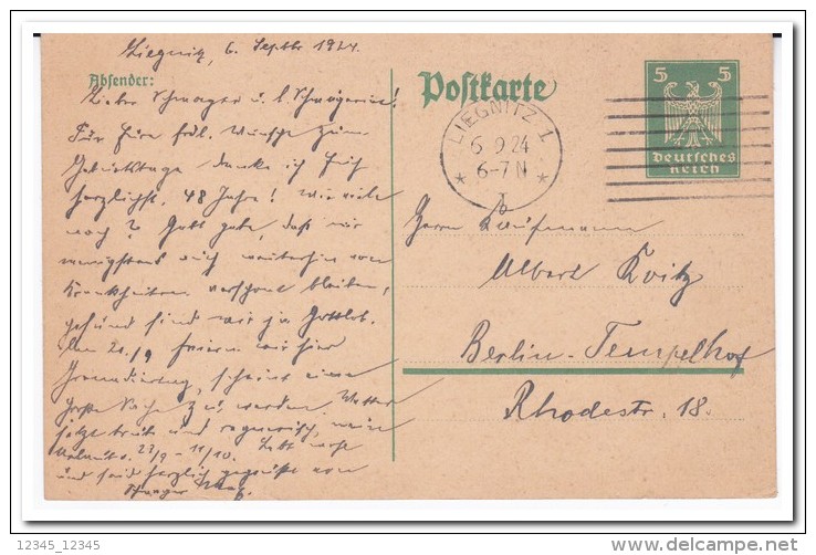 Postkarte, Stempel Liegnitz - Briefe U. Dokumente