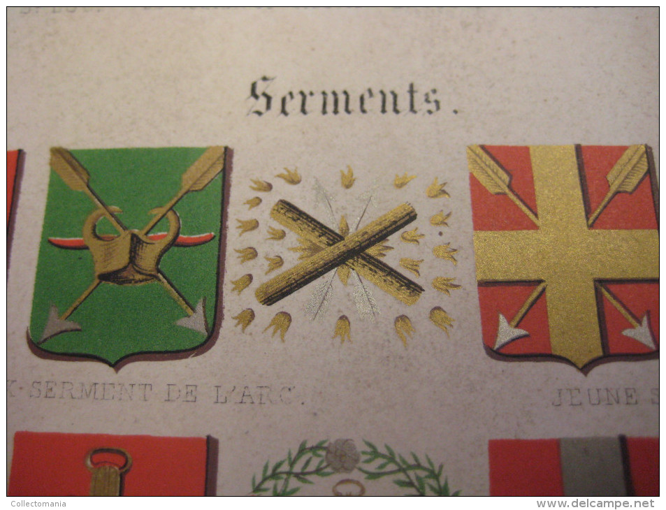 GENARD slechts 12 exemplaren Boekje uit 1861 toevoegsel Blazoenen der Gilden en Ambachten van 1854, litho Hemelsoet GENT
