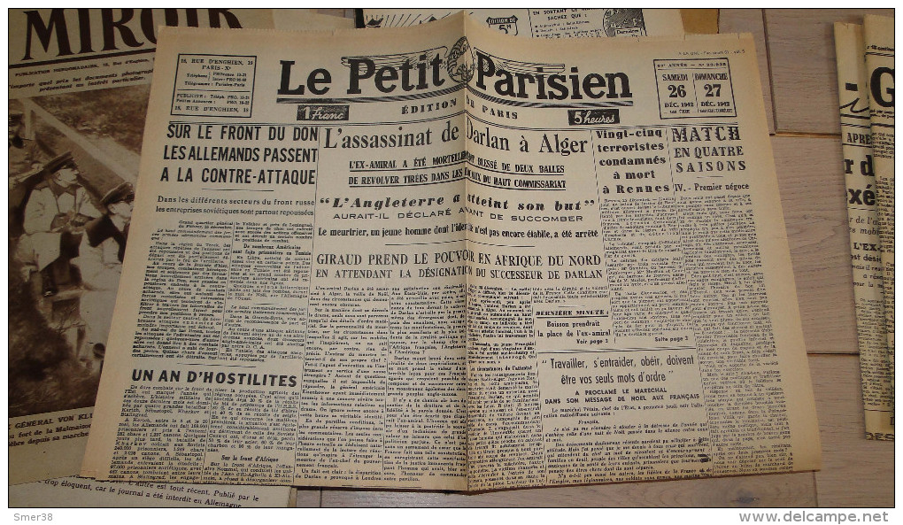 Le Petit Parisien - L'assassinat De Darlan A Alger - 26-27 /12/1942 -fac Simile 51 - Le Petit Parisien