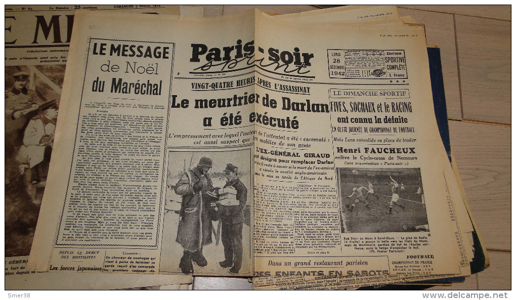 Paris Soir - 28/12/1942   -Le Meutrier De Darlan A été éxécuté  -fac Simile N° 52 - Otros Libros Narrados