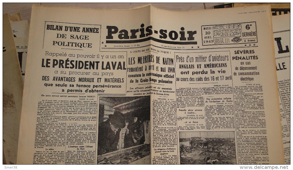 Paris Soir - 20/04/1943  -   -fac Simile N° 58 - Autres Livres Parlés