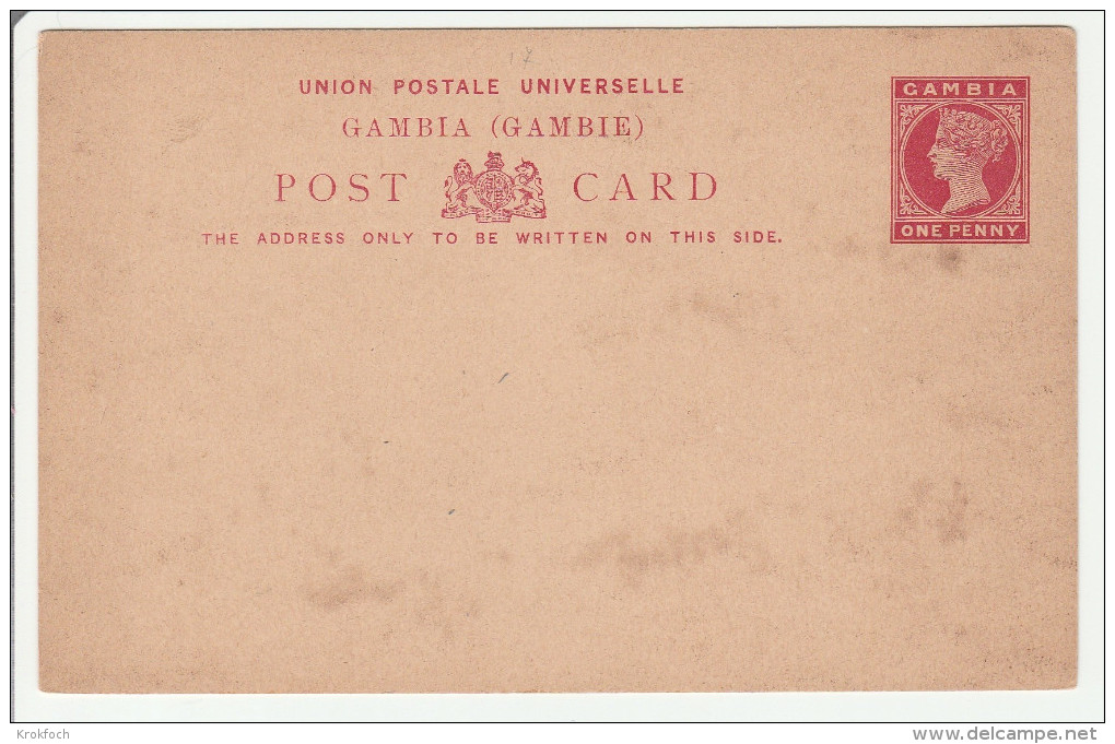 Gambia Gambie - Stationary Entier Ganzsache -  Postkarte Post Card - Victoria Penny - Un Peu Sale Dirty - Gambie (...-1964)