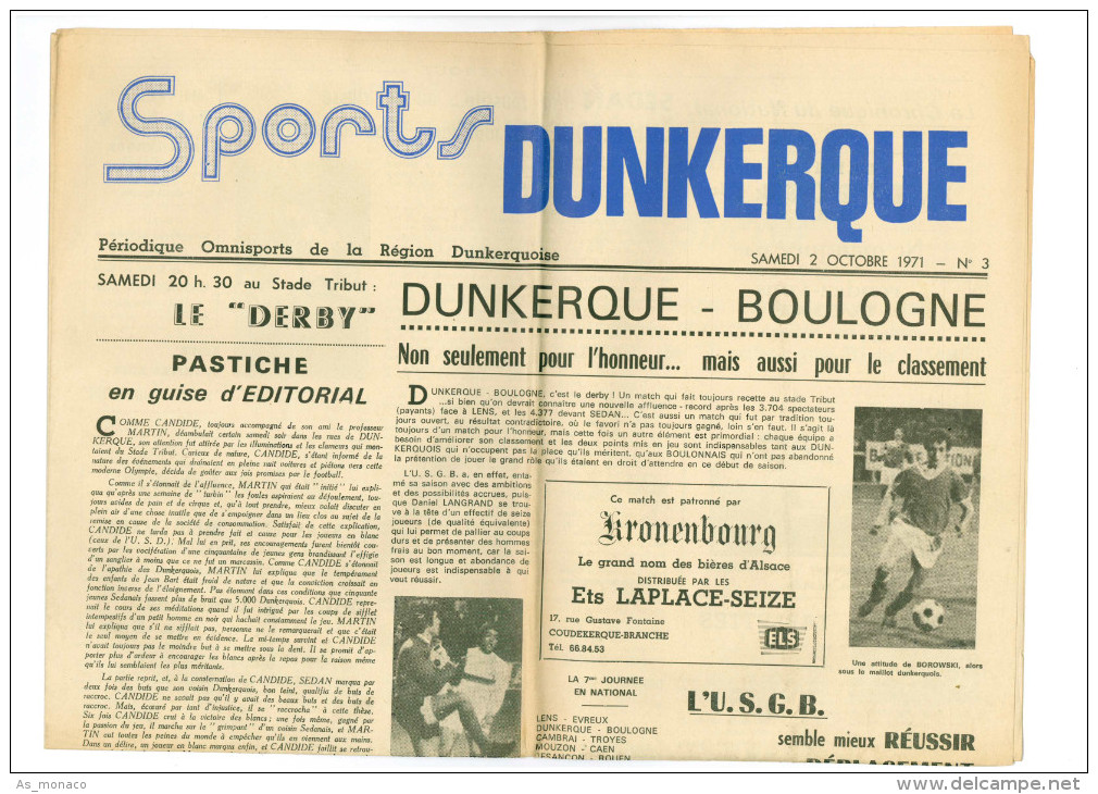 Programme Football 1971 1972 USD Dunkerque C Boulogne â€“ France DERBY - Books