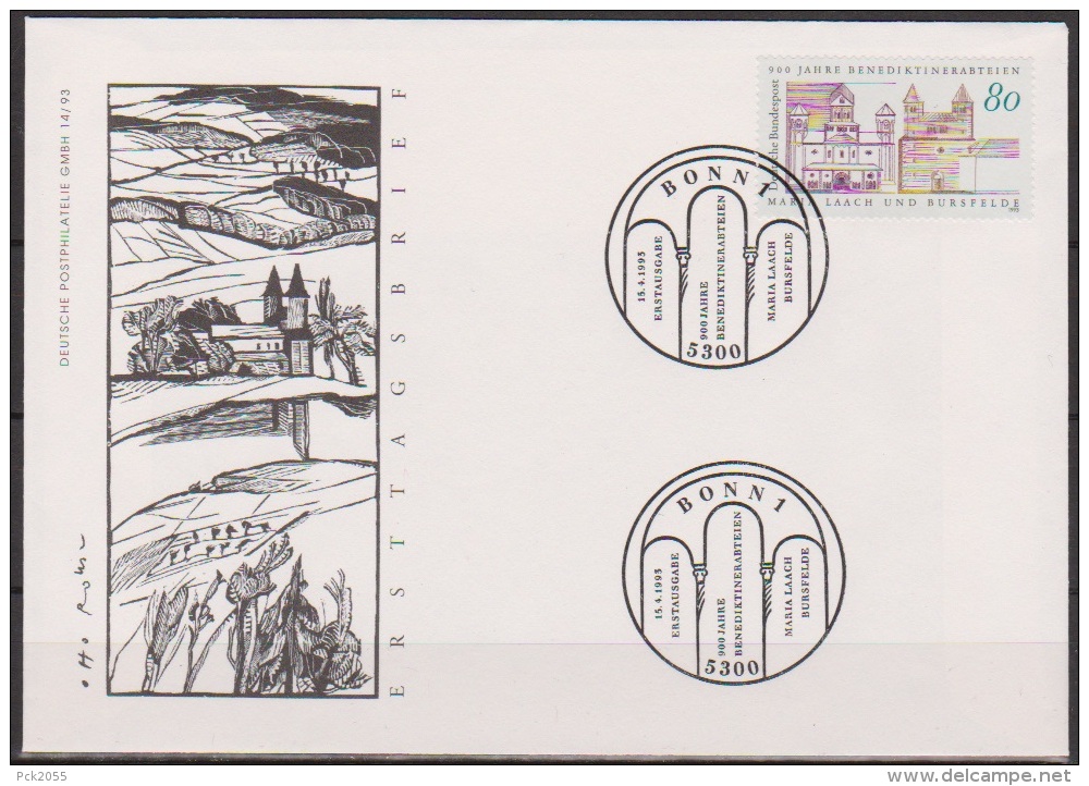 Bund FDC 1993 Nr.1671 900 Jahre Benediktinerabteien Maria- Laach Und Bursfelde ( D 3481 ) - Other & Unclassified